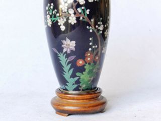 Japanese Meiji - era c1875 Cloisonne Vase Dark Aubergine Antique 3