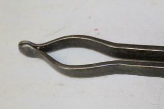 RARE 18TH C AMERICAN WROUGHT IRON PIPE TONGS EARLY FORM GREAT POLISHED SURFACE 10