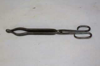 RARE 18TH C AMERICAN WROUGHT IRON PIPE TONGS EARLY FORM GREAT POLISHED SURFACE 2