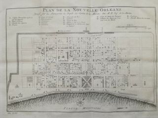 BELLIN: Engraving Plan of Orleans Nouvelle Orleans 1774 2