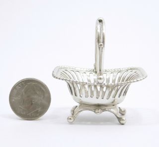 WILLIAM B.  MEYERS MINIATURE STERLING SILVER GEORGE III LATTICE FRUIT BASKET 2