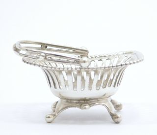 WILLIAM B.  MEYERS MINIATURE STERLING SILVER GEORGE III LATTICE FRUIT BASKET 3