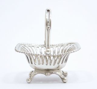 WILLIAM B.  MEYERS MINIATURE STERLING SILVER GEORGE III LATTICE FRUIT BASKET 5