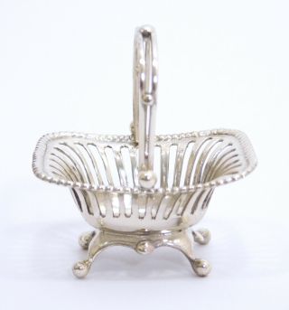 WILLIAM B.  MEYERS MINIATURE STERLING SILVER GEORGE III LATTICE FRUIT BASKET 7