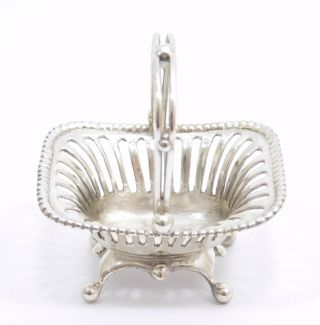 WILLIAM B.  MEYERS MINIATURE STERLING SILVER GEORGE III LATTICE FRUIT BASKET 8