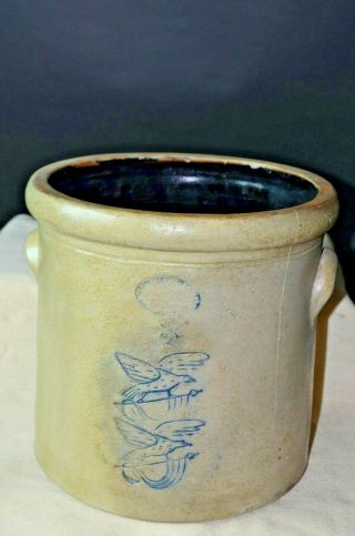 Gardiner 3 Stoneware Crock From Maine Maker In Early 1900 