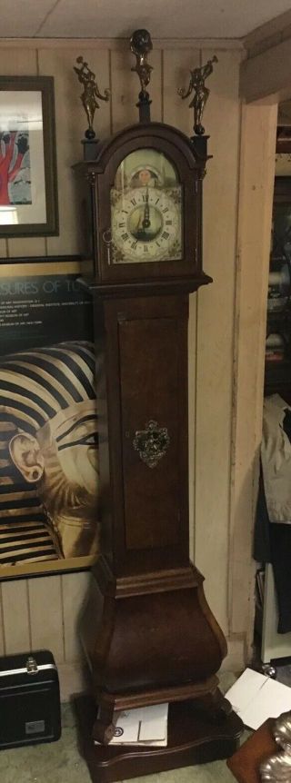 Dutch Wuba Grandfather Clock Chimes Holland Rare No Longer Made 20thcen Warmink