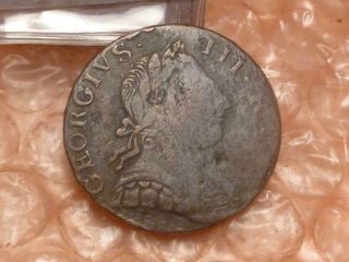 1775 Revolutionary War Era George Iii Colonial Halfpenny A3