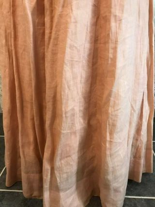 VICTORIAN 19th CENTURY HANDMADE 2 - PIECE DAY DRESS - SALMON LINEN AND LACE 9