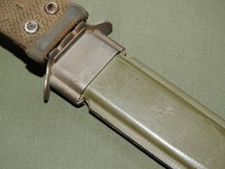 US Army USMC Marine WW2 BAYONET FIGHTING KNIFE M - 8A1 SCABBARD Vtg GI Sheath Rare 7