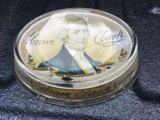 Rare Abram Clark Cigar Country Store Glass Change Tray Brunhoff Mfg Co