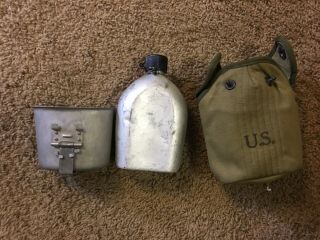 WW2 US Canteen & insulated Cover,  Cup ST.  CROIX G.  CO 1945 AGMCO 4