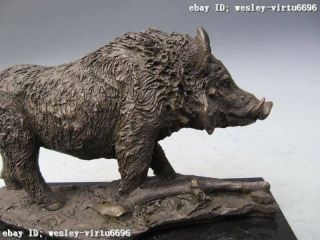 Wild Boar Pig Pure Copper Bronze Nouveau Animal Figure Statue 11