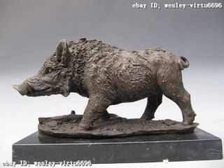 Wild Boar Pig Pure Copper Bronze Nouveau Animal Figure Statue