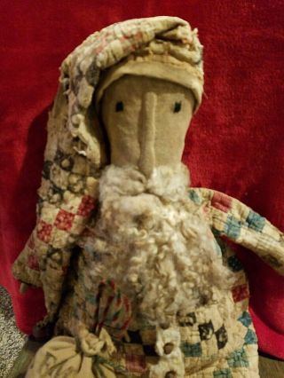 Ooak Primitive Artist Cloth Santa Rag Doll By Ami Jones Folk Art & Primitives