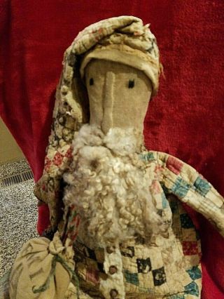 OOAK Primitive Artist Cloth Santa Rag Doll by AMI JONES FOLK ART & PRIMITIVES 3