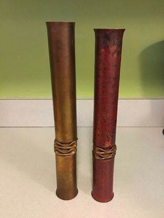 Thomas Roy Markusen Brutalist Tortured Handmade Copper Candle Holders/sculpture