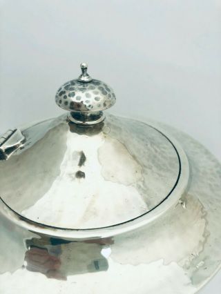 Arts & Crafts St Sterling Silver Spot Hammered Teapot London 1910 Edward Barnard 6