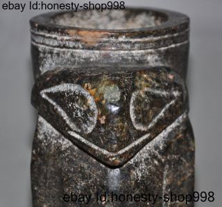 Chinese Hongshan Culture Old Jade Carving eagle bird fish statue Wine vessel Cup 2