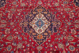 Vintage Hand - Knotted Floral RED 9x12 Kashmar Persian Oriental Area Rug Wool 4
