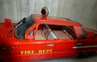 Vintage toy T.  N.  Fire chief car friction no.  one.  Made in Japan in the 1950s 9