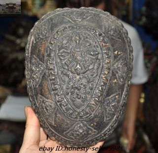 Antique Rare Tibetan Buddhism Silver Skull Head Statue Tantrick Kapala Bowl Cup