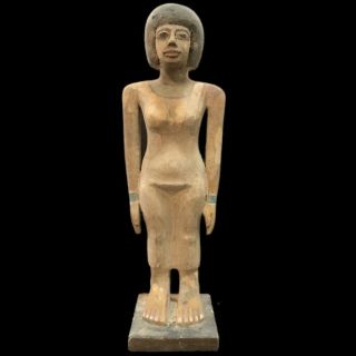 Ancient Huge Egyptian Wooden Statuette 300 Bc (1) 35 Tall