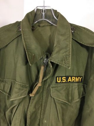 Vintage US Army M - 1951 Jacket Shell Field Coat Olive Green Small Long Pre Owned 2