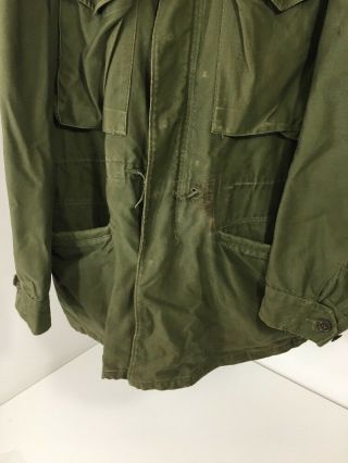 Vintage US Army M - 1951 Jacket Shell Field Coat Olive Green Small Long Pre Owned 3