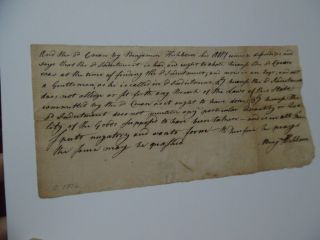 1776 Crean Brush Plea Boston Revolutionary War Document Benjamin Hichborn Signed