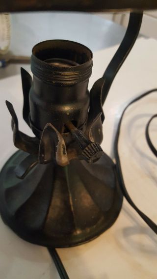 Arts And Crafts Cottage Tudor 1920s Small Table Lamp cast wrought iron 8