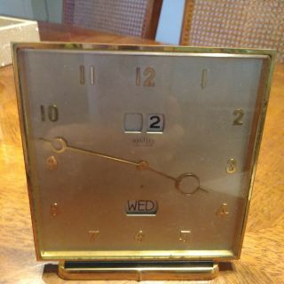Vintage Switzerland Angelus Descodate Date Desk 8 Day Clock