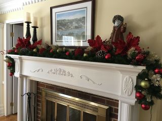 Vintage Wood Fireplace Mantle Surround In White