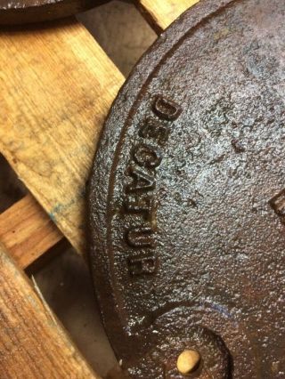 MUELLER CO.  Cast Iron Lids From Water Meter Decatur Illinois Rust Patina 7