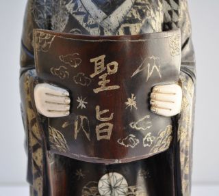 19TH CENTURY ANTIQUE JAPANESE MEIJI PERIOD CA 1850 WOMAN DRAGON AGARWOOD STATUE 9