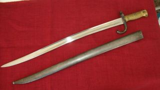 Pre - Wwi Antique French Model 1866 Chassepot Bayonet Dated Juin 1871 -