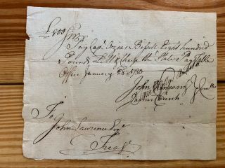 1780 Pay Document Revolutionary War Captain Ozias Bissell Enos Regiment Connecti