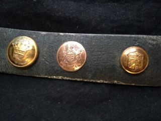 RARE Antique WWI US ARMY MILITARY TRENCH ART BUTTON BELT FRANCE GERMANY BELGIUM 10