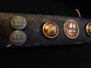 RARE Antique WWI US ARMY MILITARY TRENCH ART BUTTON BELT FRANCE GERMANY BELGIUM 4