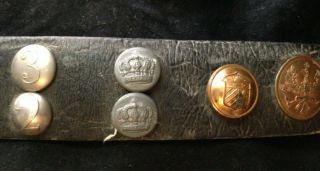 RARE Antique WWI US ARMY MILITARY TRENCH ART BUTTON BELT FRANCE GERMANY BELGIUM 5