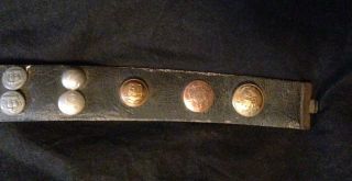 RARE Antique WWI US ARMY MILITARY TRENCH ART BUTTON BELT FRANCE GERMANY BELGIUM 6