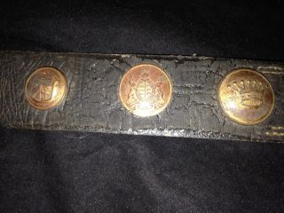 RARE Antique WWI US ARMY MILITARY TRENCH ART BUTTON BELT FRANCE GERMANY BELGIUM 7
