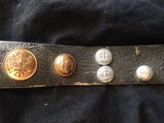 RARE Antique WWI US ARMY MILITARY TRENCH ART BUTTON BELT FRANCE GERMANY BELGIUM 9