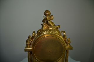 ANTIQUE FRENCH BRONZE CLOCK - DIAL SIGNED 