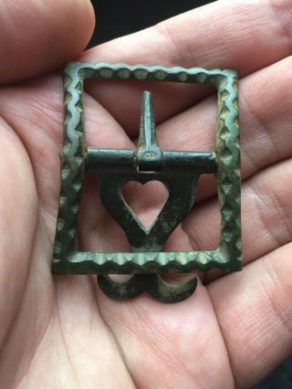 Rev War British Military Shoe Buckle With Heart - 84th Regiment?