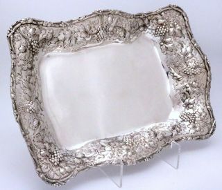 Baltimore Repousse Sterling Silver Large Oblong Tray By A.  G.  Schultz & Co.  C1900