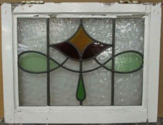 Old English Leaded Stained Glass Window Pretty Abstract Sweep Design 22 " X 17 "