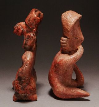 Two Pre - Columbian Nayarit Figures,  a Female and a 
