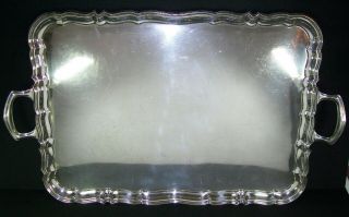 Large English Sterling Silver Serving Tray 1913 George Hape Sheffield 136ozt