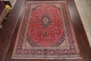 Antique Traditional Floral Persian Area Rug Oriental Hand - Knotted RED Wool 10x13 2